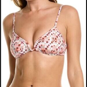 LSpace Rose Pink White Green Bikini Top XL‎ retails $114 New
